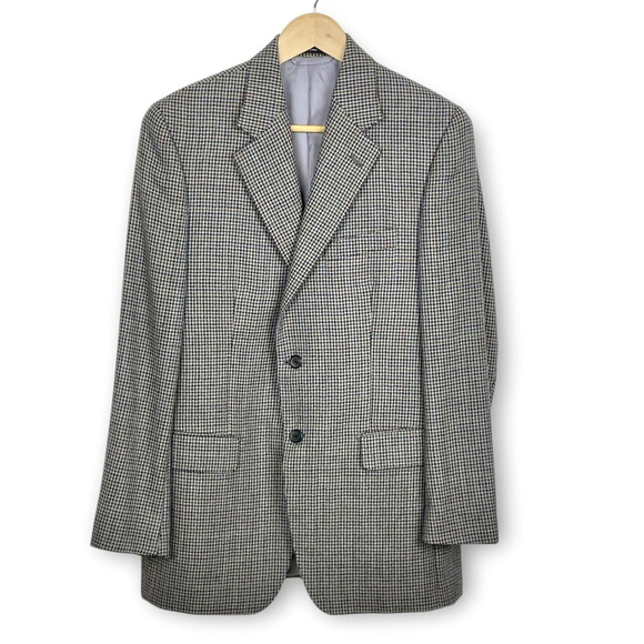 Lauren Ralph Lauren Mens 41R Houndstooth 100% Alpaca Sport Coat Jacket Classic - Picture 1 of 11